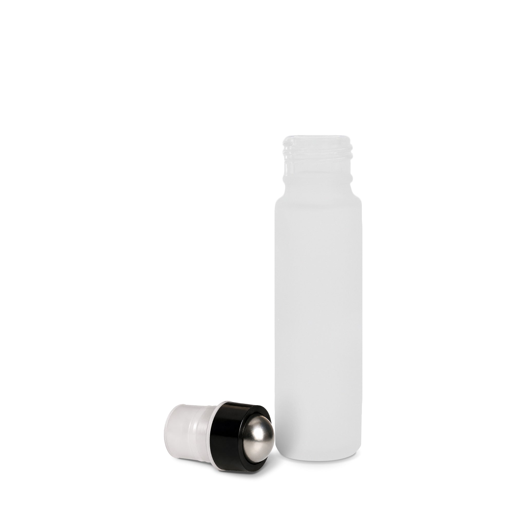 10mlRollOn_MetalBall_FrostedClearBottle_Thumbnail Clear Frosted Stainless Steel