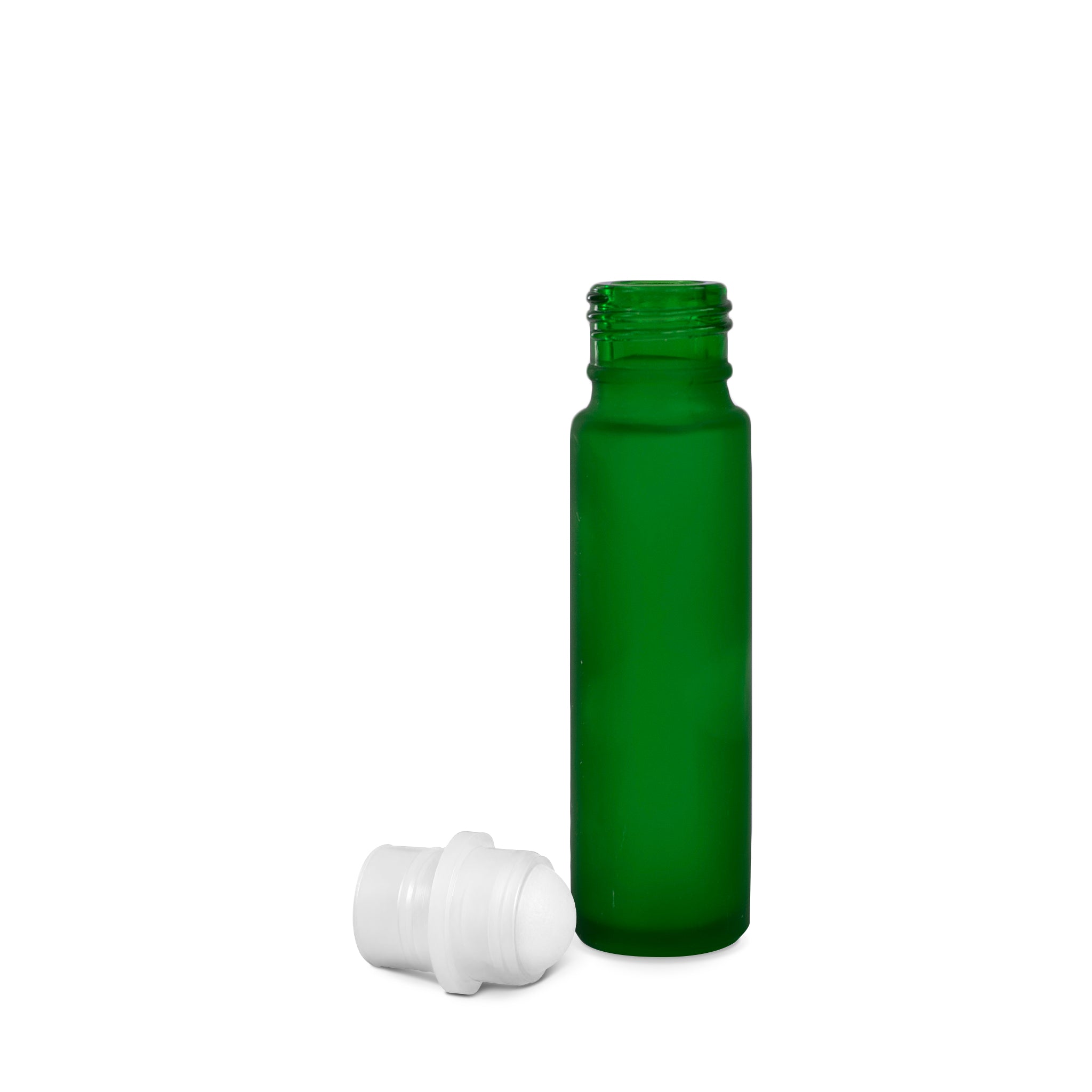 10mlRollOn_PlasticBall_GreenBottle_Thumbnail Emerald Green Frosted