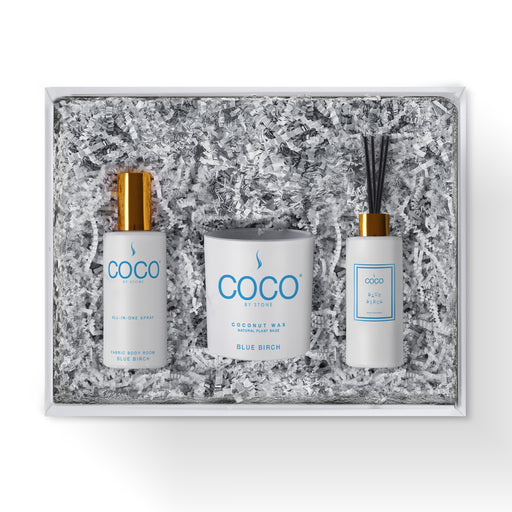 5oz Diffuser, 5oz Room Spray and 11oz Candle Gift Pack (Blue Birch)