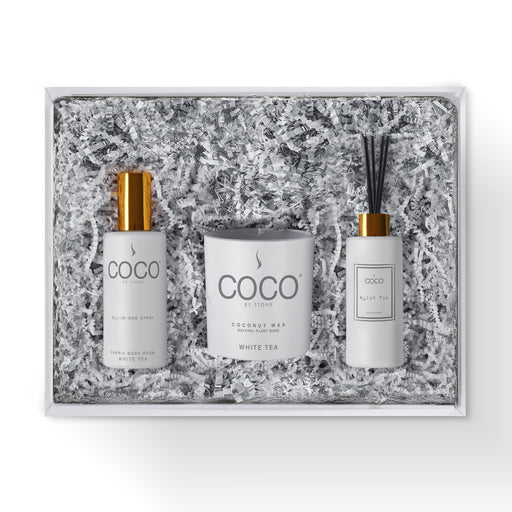5oz Diffuser, 5oz Room Spray and 11oz Candle Gift Pack (White Tea)