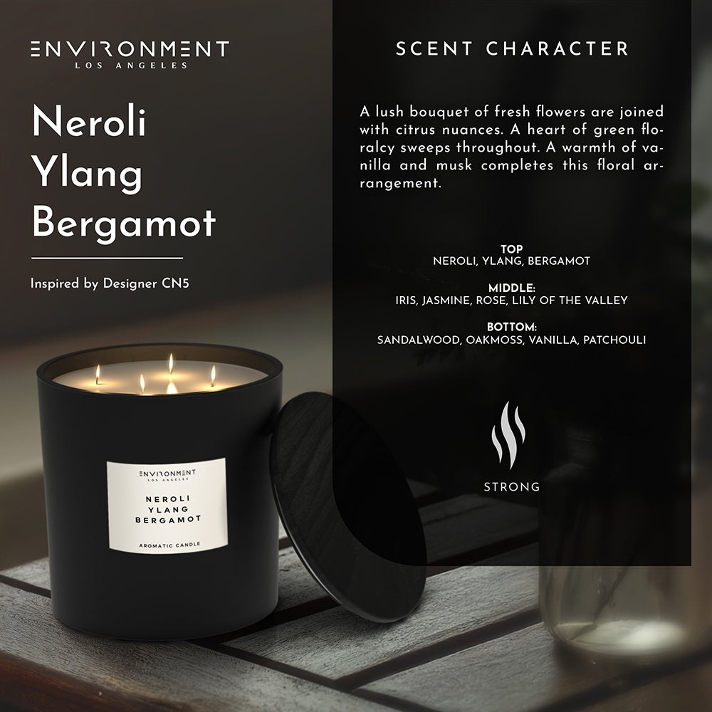 Luxury perfume-inspired candle arranged on a clean tabletop