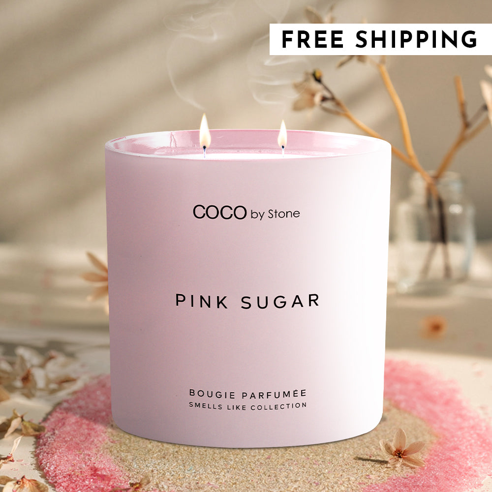 15oz Smells Like Pink Sugar Rock Crystal Candle