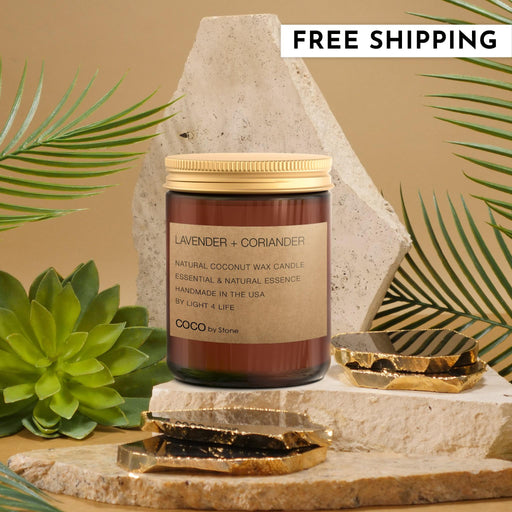 7.2oz Lavender + Coriander Natural Coconut Apricot Wax Candle