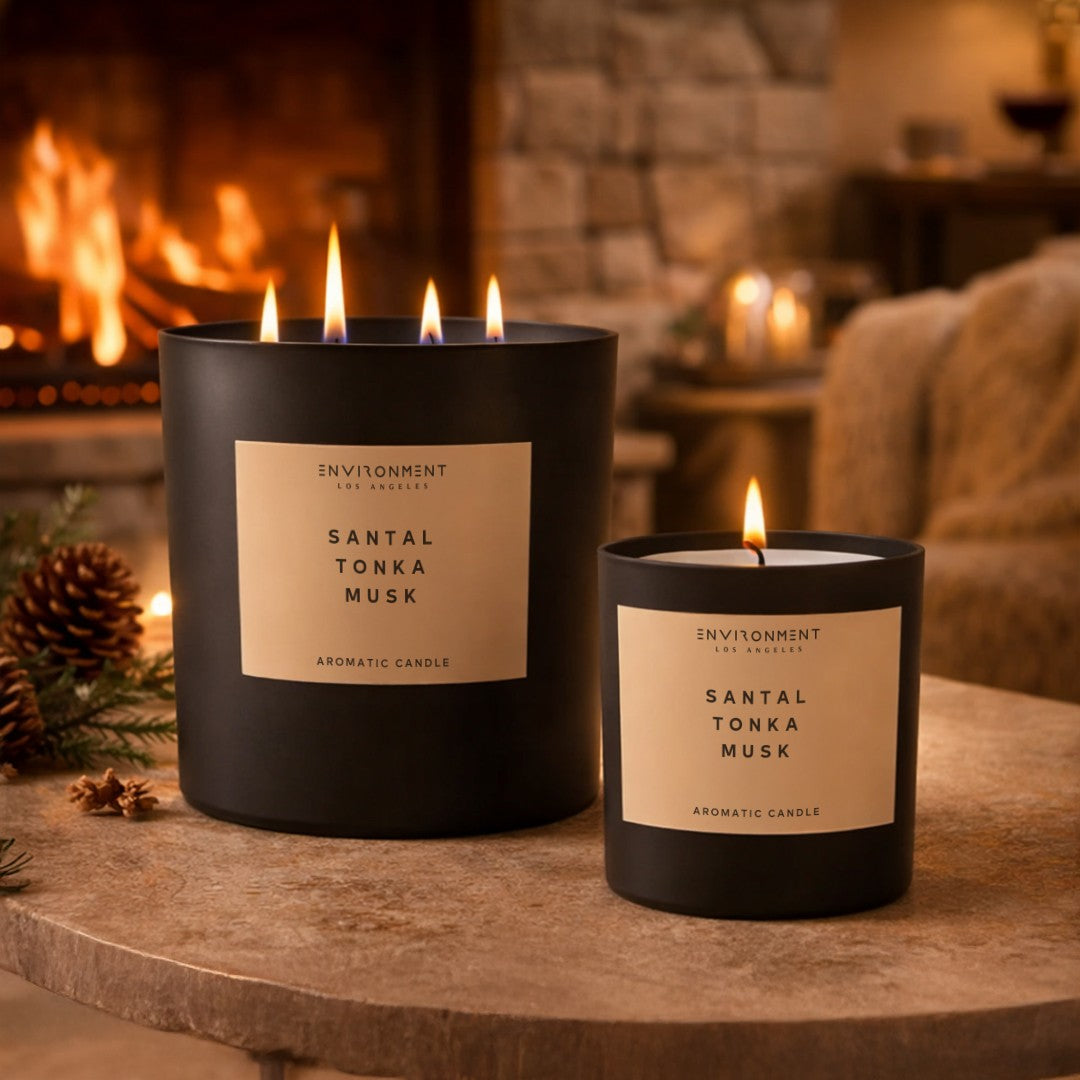 8oz Santal | Tonka | Musk Candle with Lid and Box (Inspired by Le Labo Santal® and 1 Hotel®)
