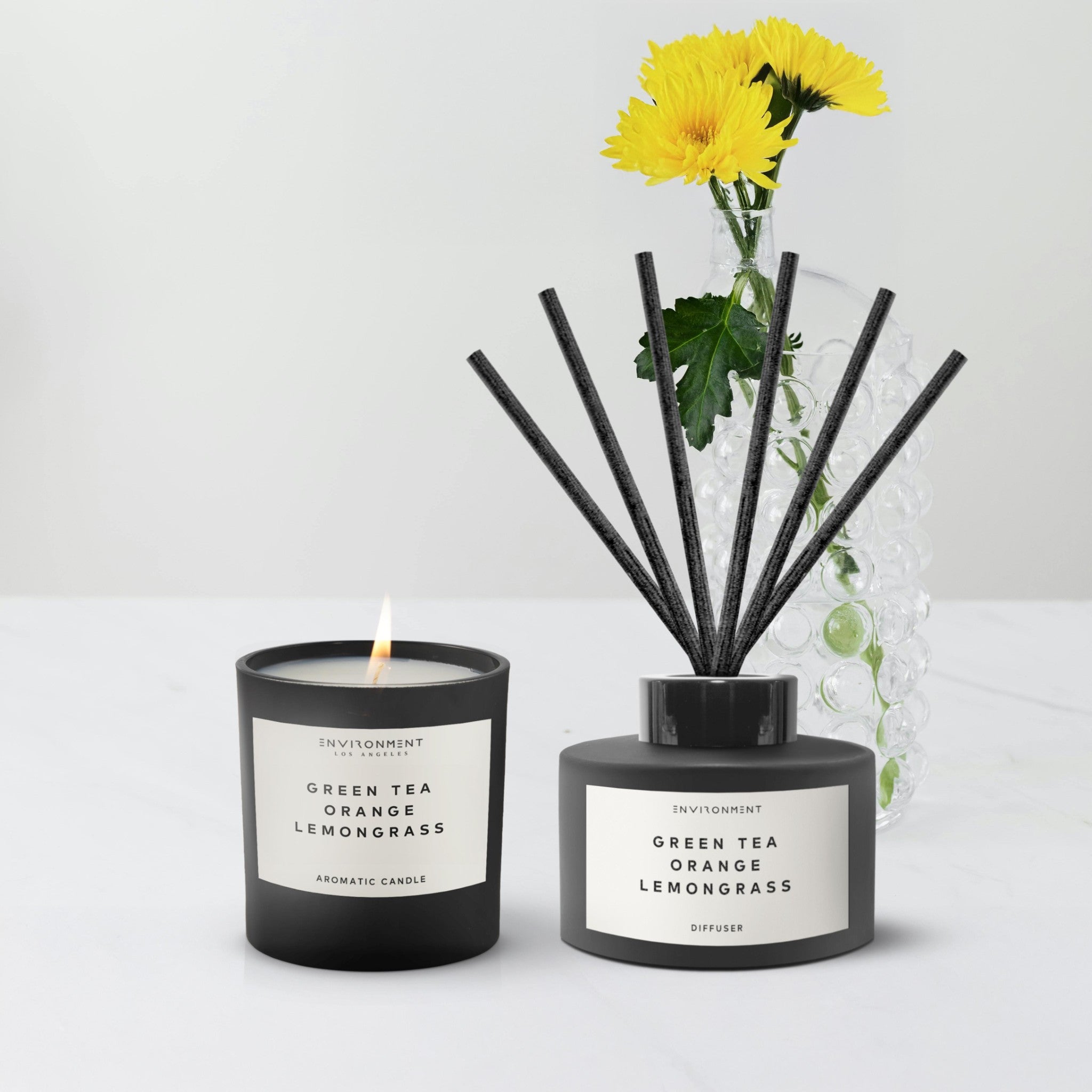 Green Tea | Orange | Lemongrass 200ml Diffuser and 8oz Candle Gift Pack (Inspired by Delano Beach Club Hotel®)