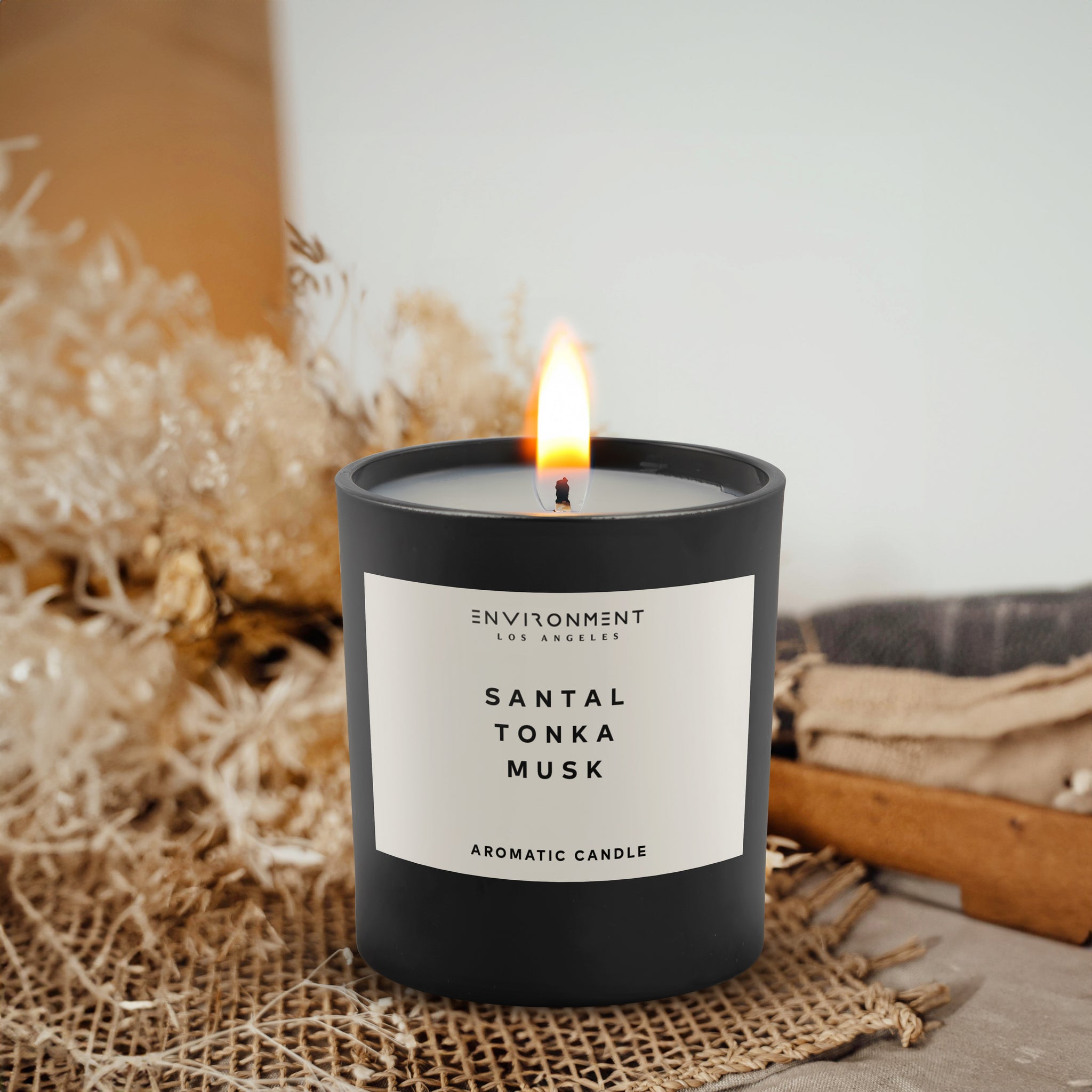 8oz Santal | Tonka | Musk Candle with Lid and Box (Inspired by Le Labo Santal® and 1 Hotel®)