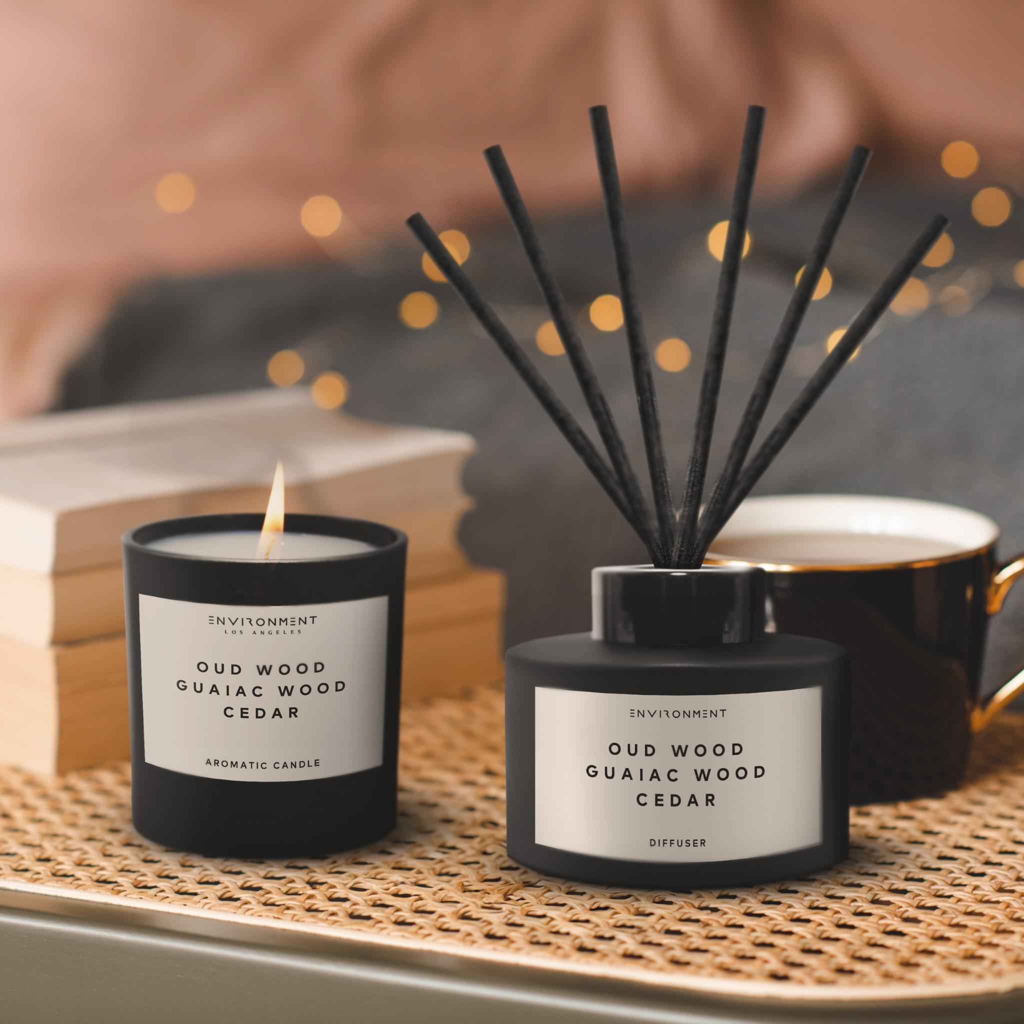 8oz Oud Wood | Guaiac Wood | Cedar Candle with Lid and Box (Inspired by Tom Ford Oud Wood®)