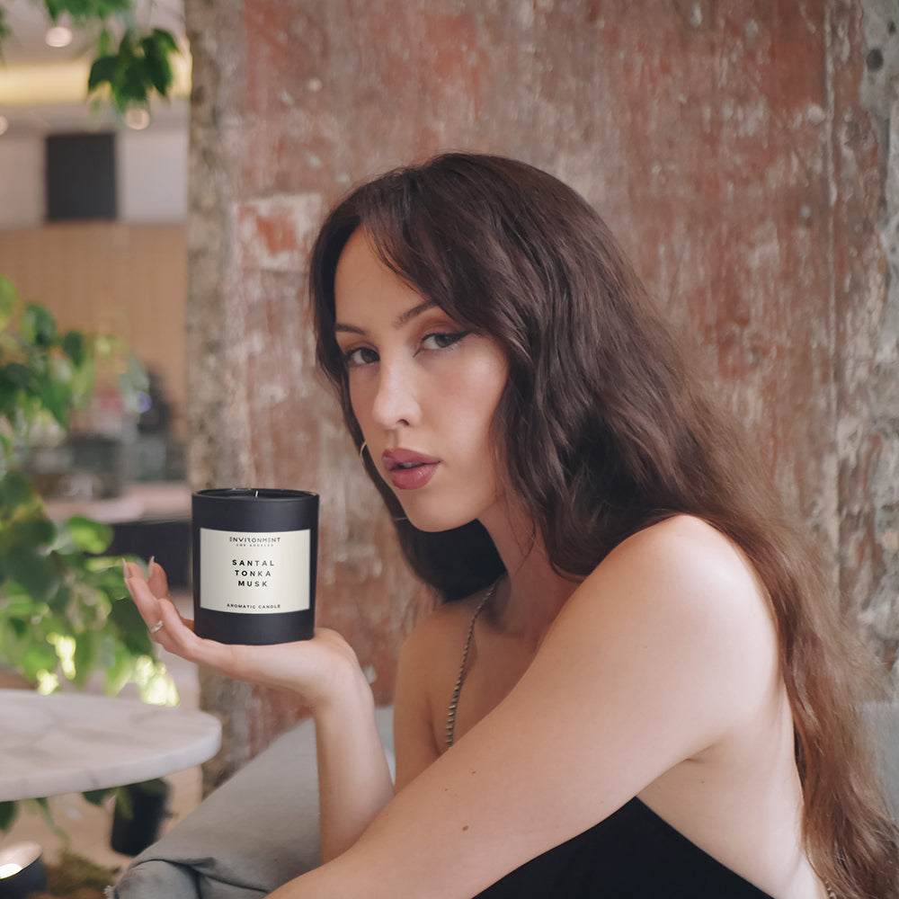 8oz Santal | Tonka | Musk Candle with Lid and Box (Inspired by Le Labo Santal® and 1 Hotel®)