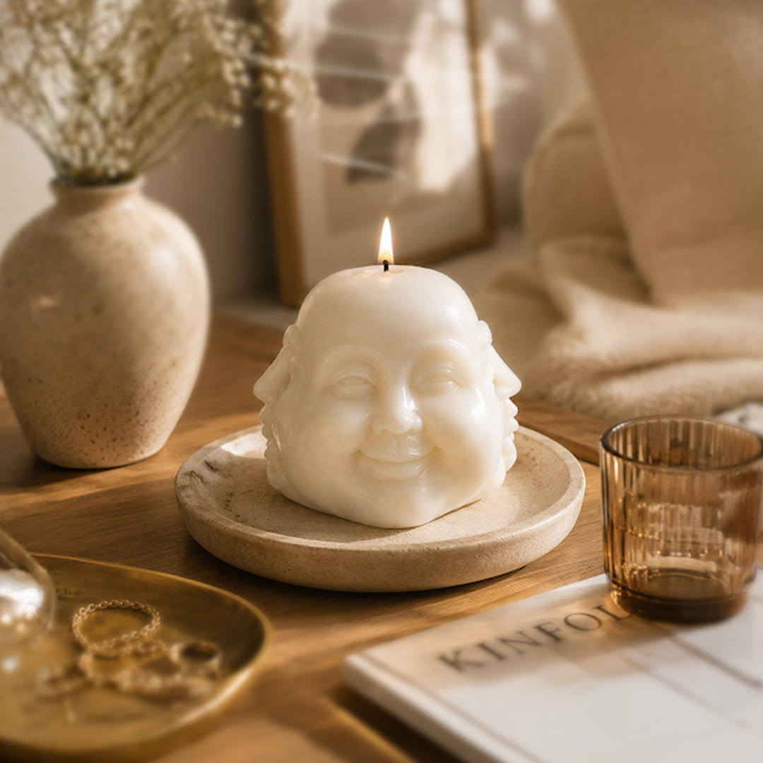 Buddha 4 Faces of Emotion Statue Candle
