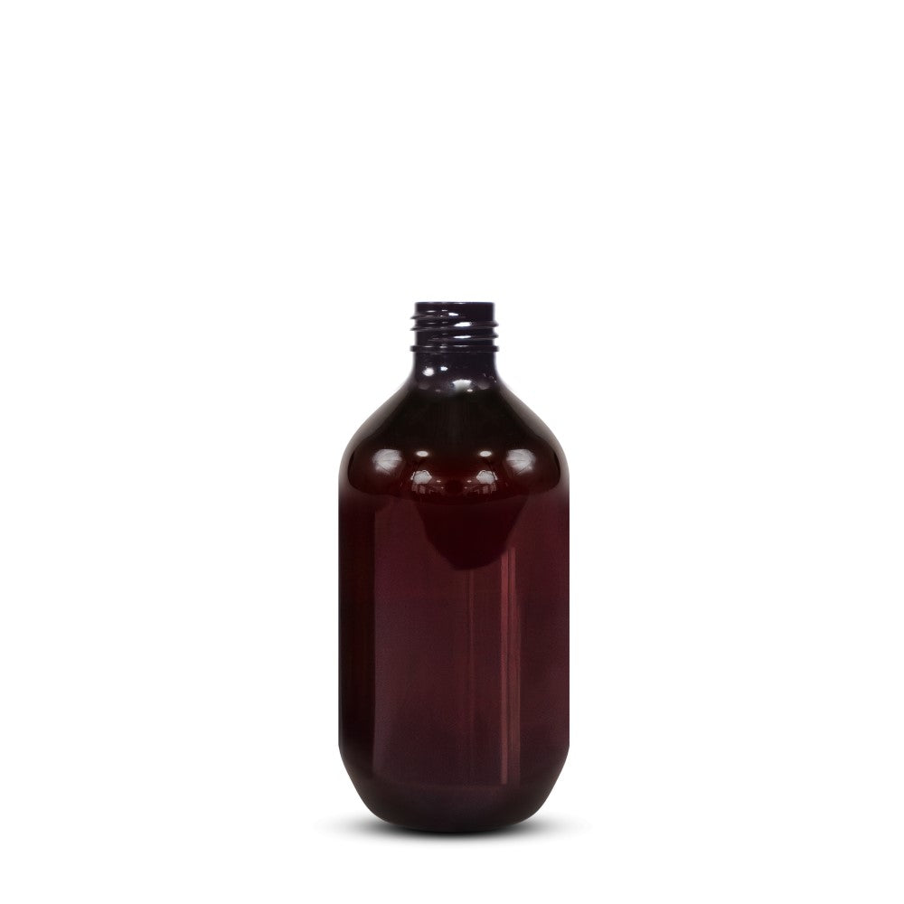 250ml (8.5oz) Amber European Plastic Bottle - 24-410 Neck Thread