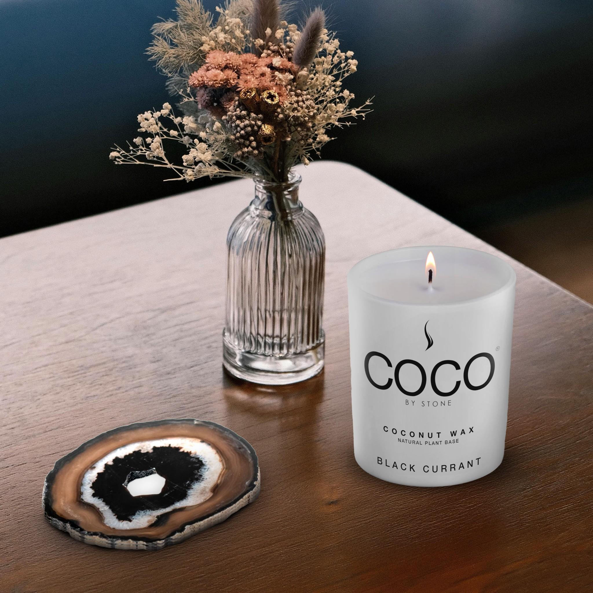 Stonebcandles-Black-Agate-COCObystone-Black-Currant-Candle-Group