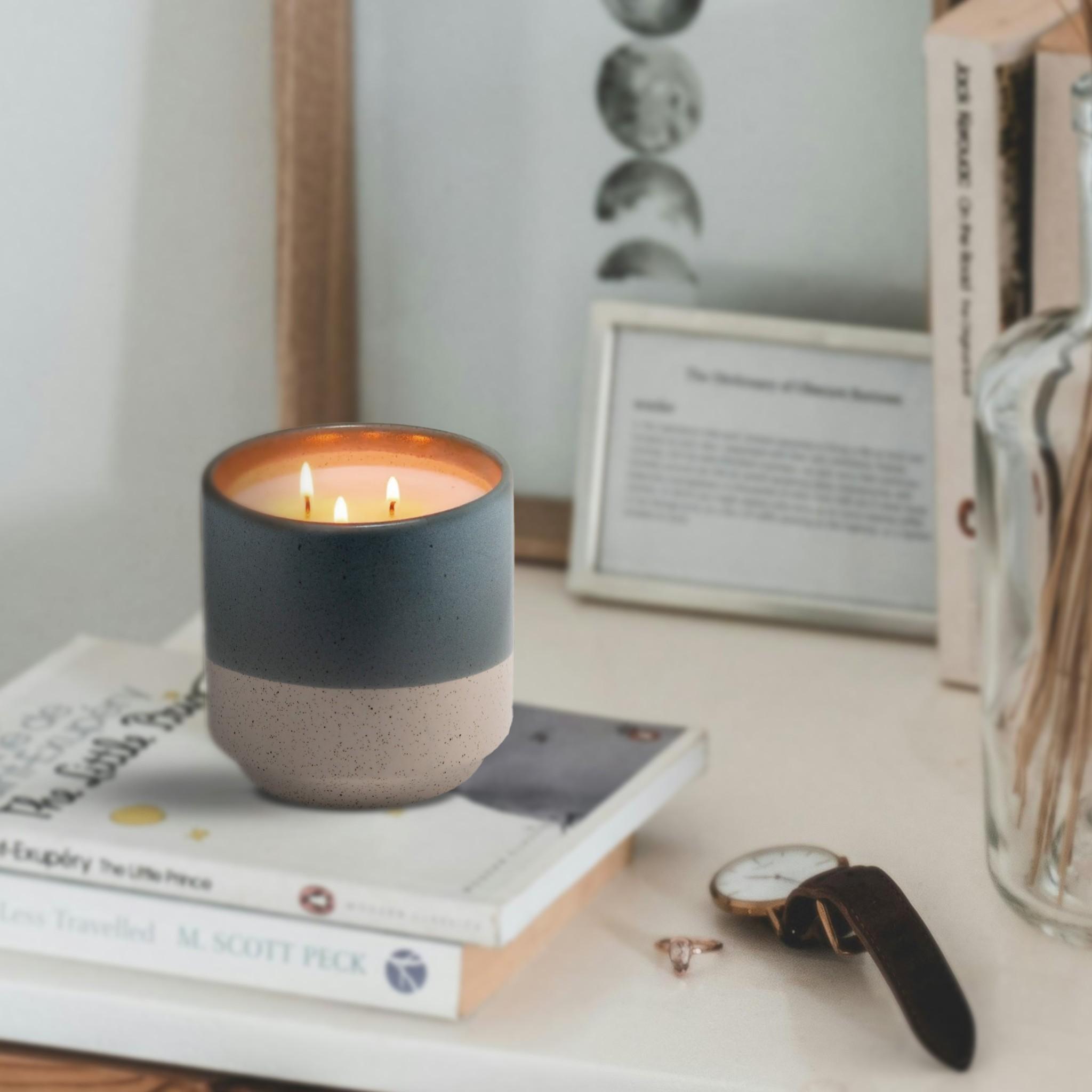 Miguel Blue & Cream Vessel Candle