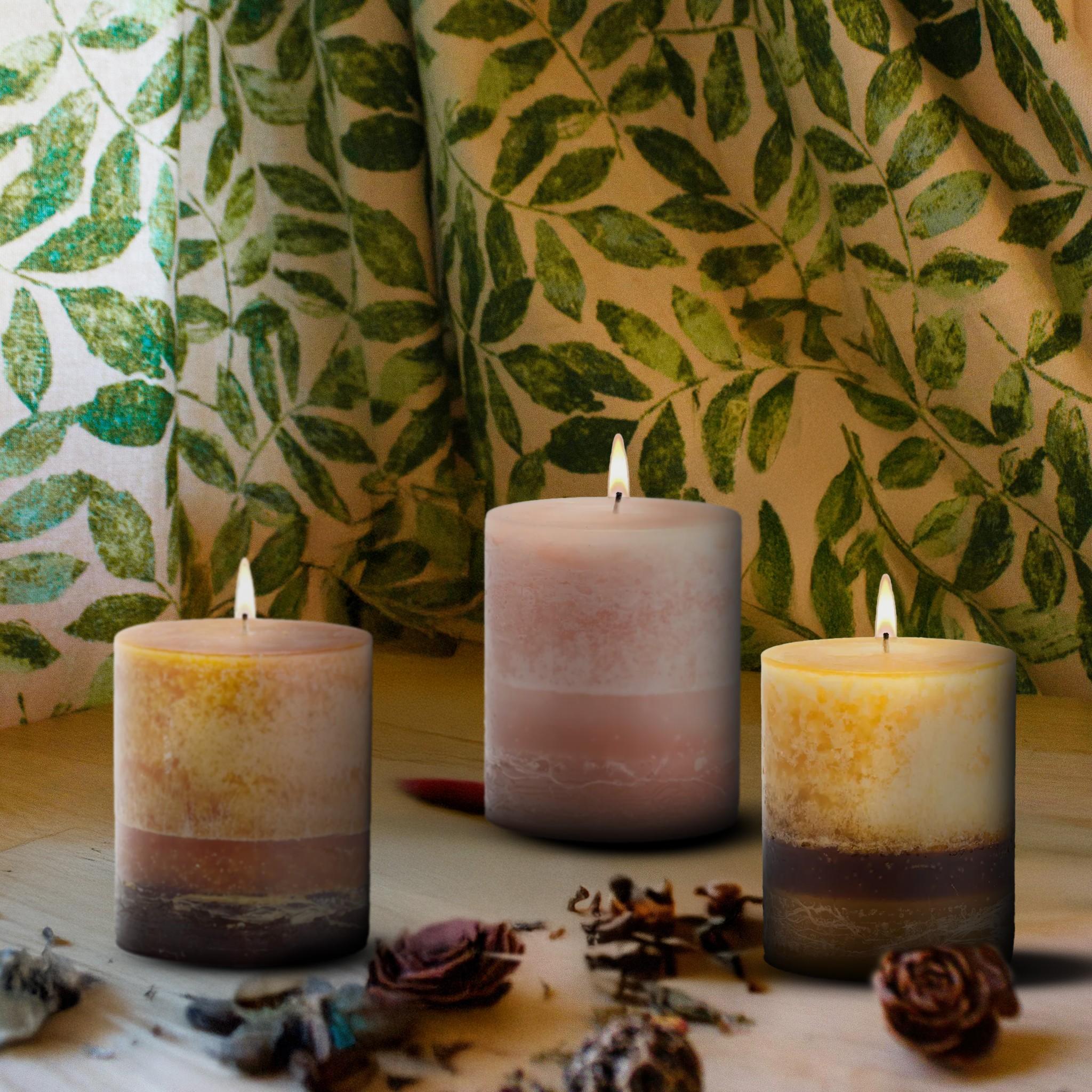 Peony Plum Cucumber Pillar Candles