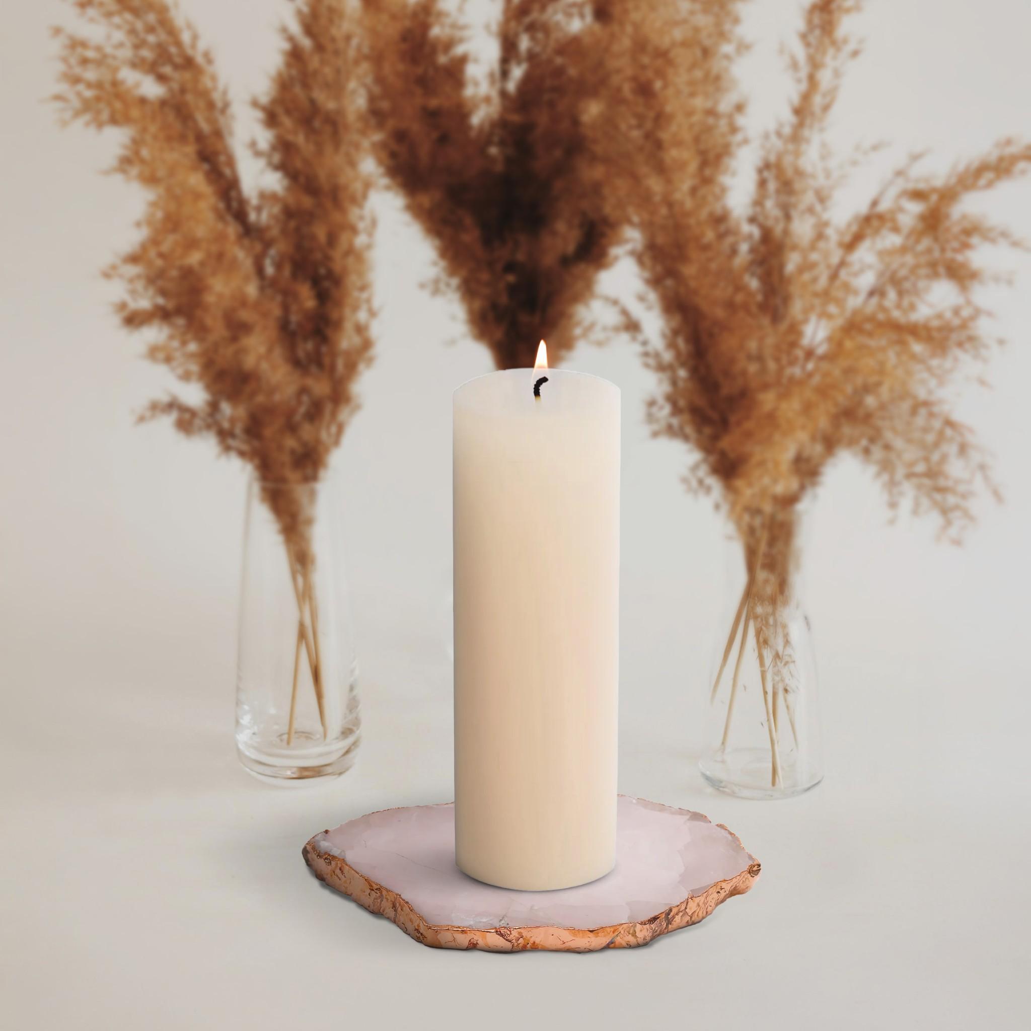 Rose Quartz Crystal Coaster (Gold sides)