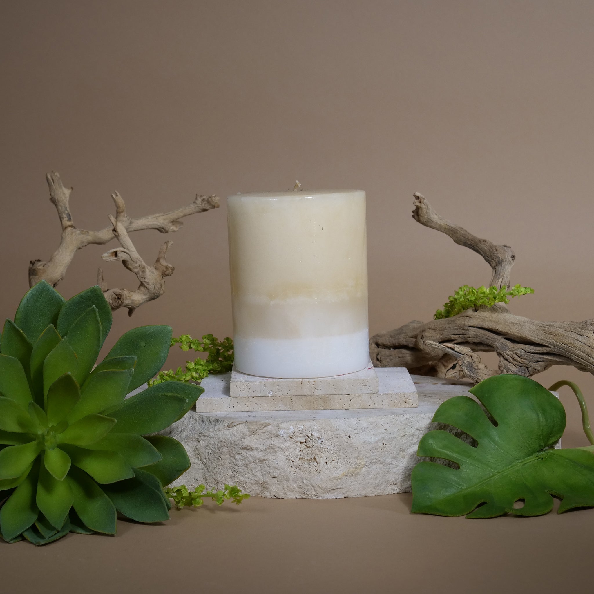 Amber Rose Pillar Candles