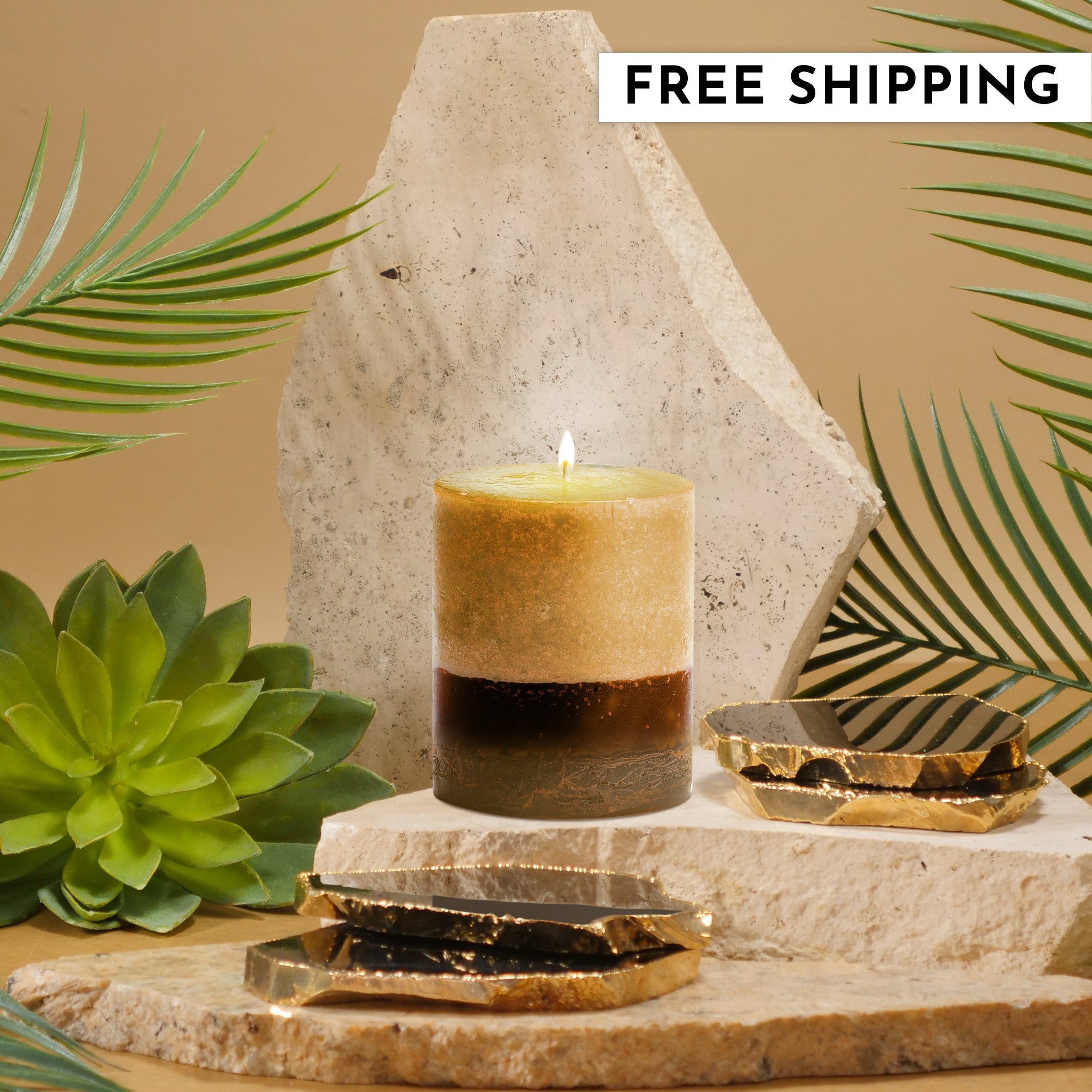 Stone Candles Scented Pillar Honeysuckle #scent_Honeysuckle