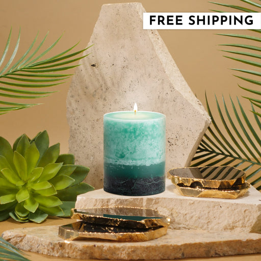 Stone Candles Scented Pillar Kieffer Lime Lychee #scent_Lychee