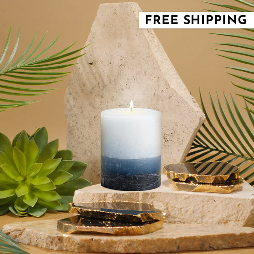Stone Candles Scented Pillar Mer Du Corail #scent_Mer Du Corail