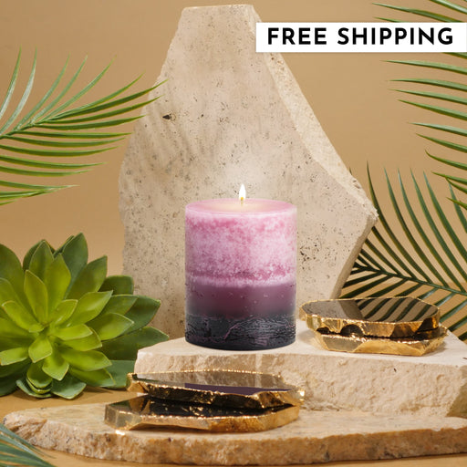 Stone Candles Scented Pillar Tuberose #scent_Tuberose
