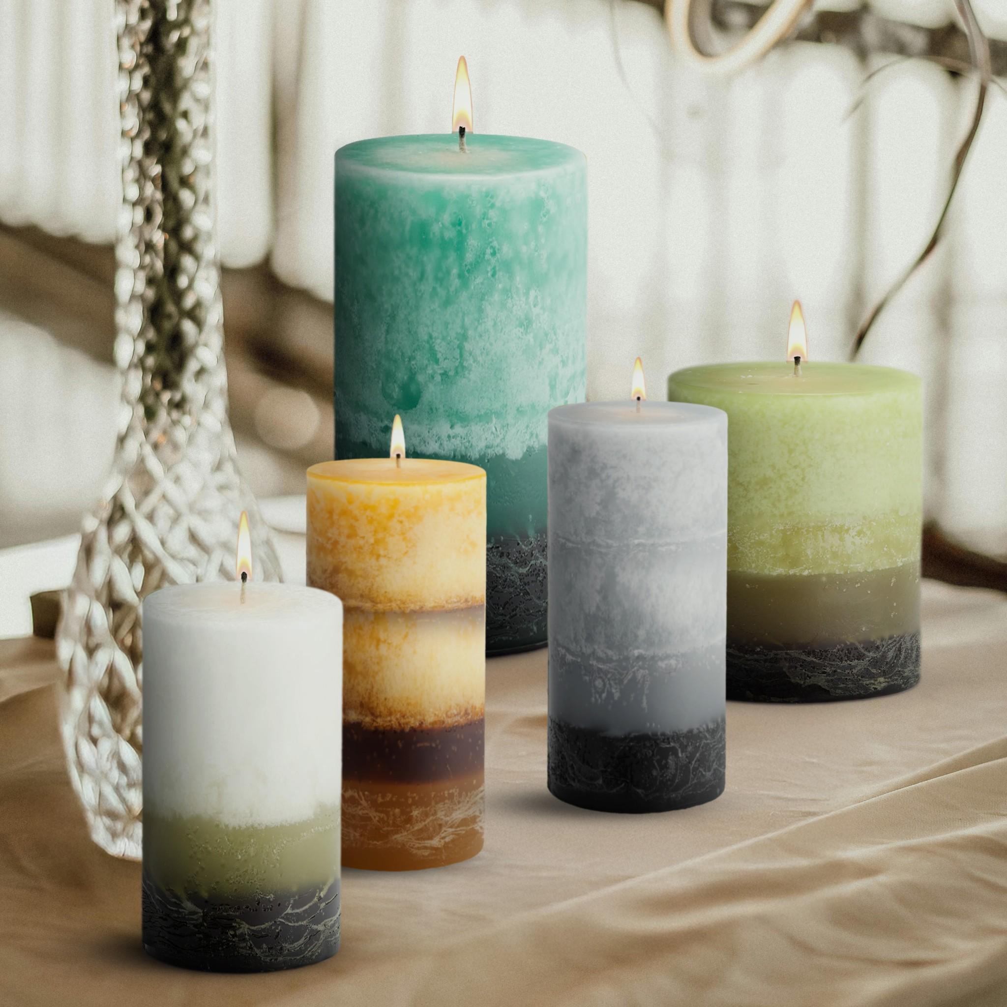 Green Tea Fig Pillar Candles