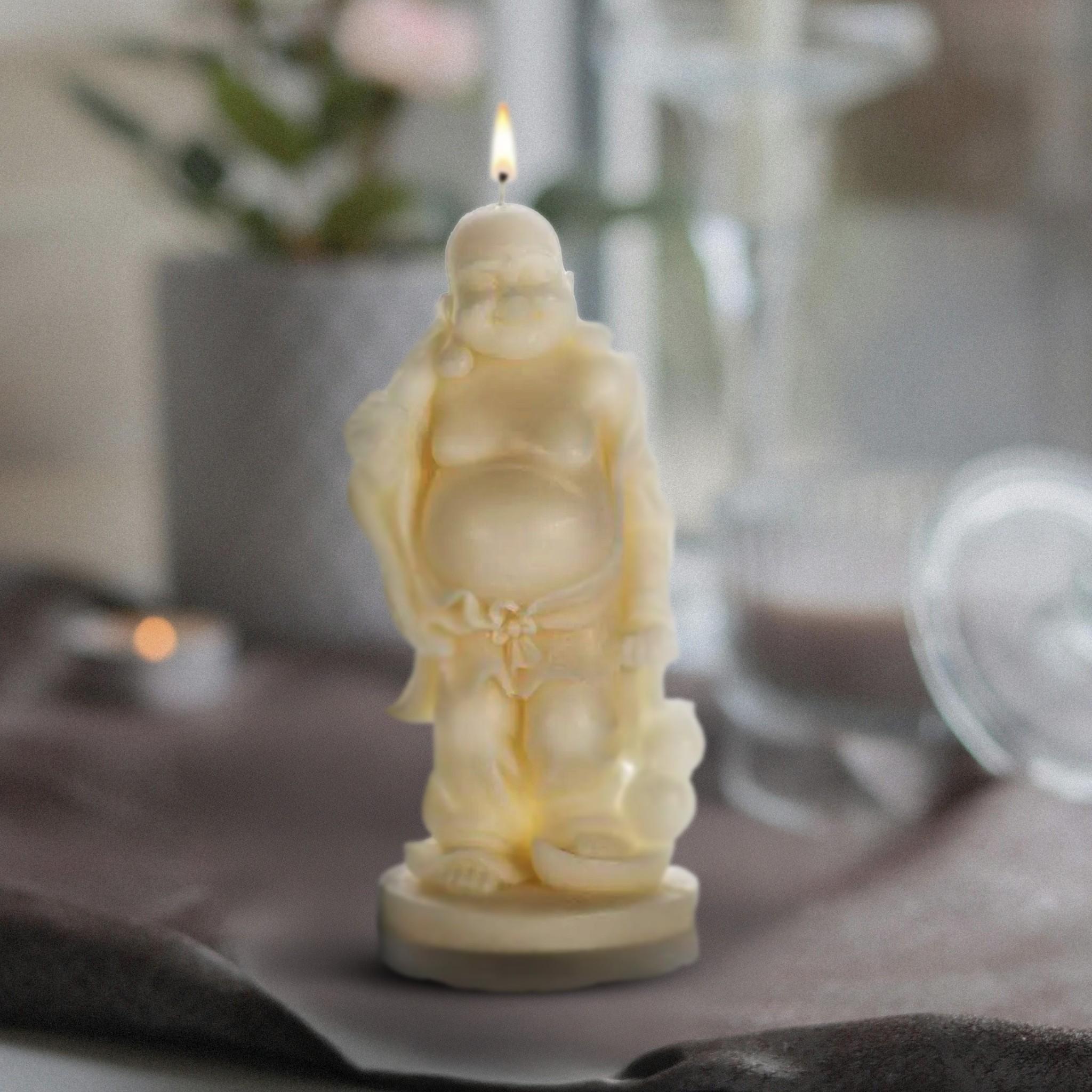 Buddha Traveling Wise Man Statue Candle