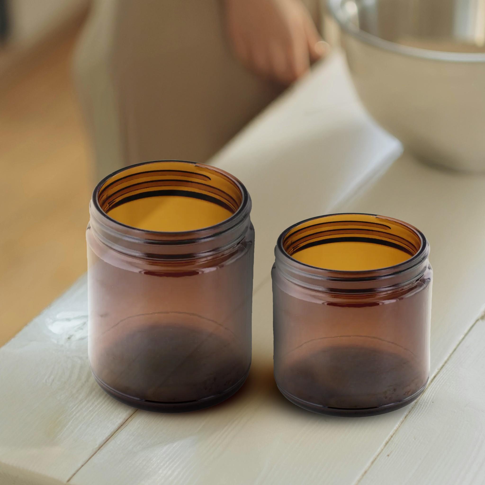 Stone candles Supplies Straight sided Jar Amber Group