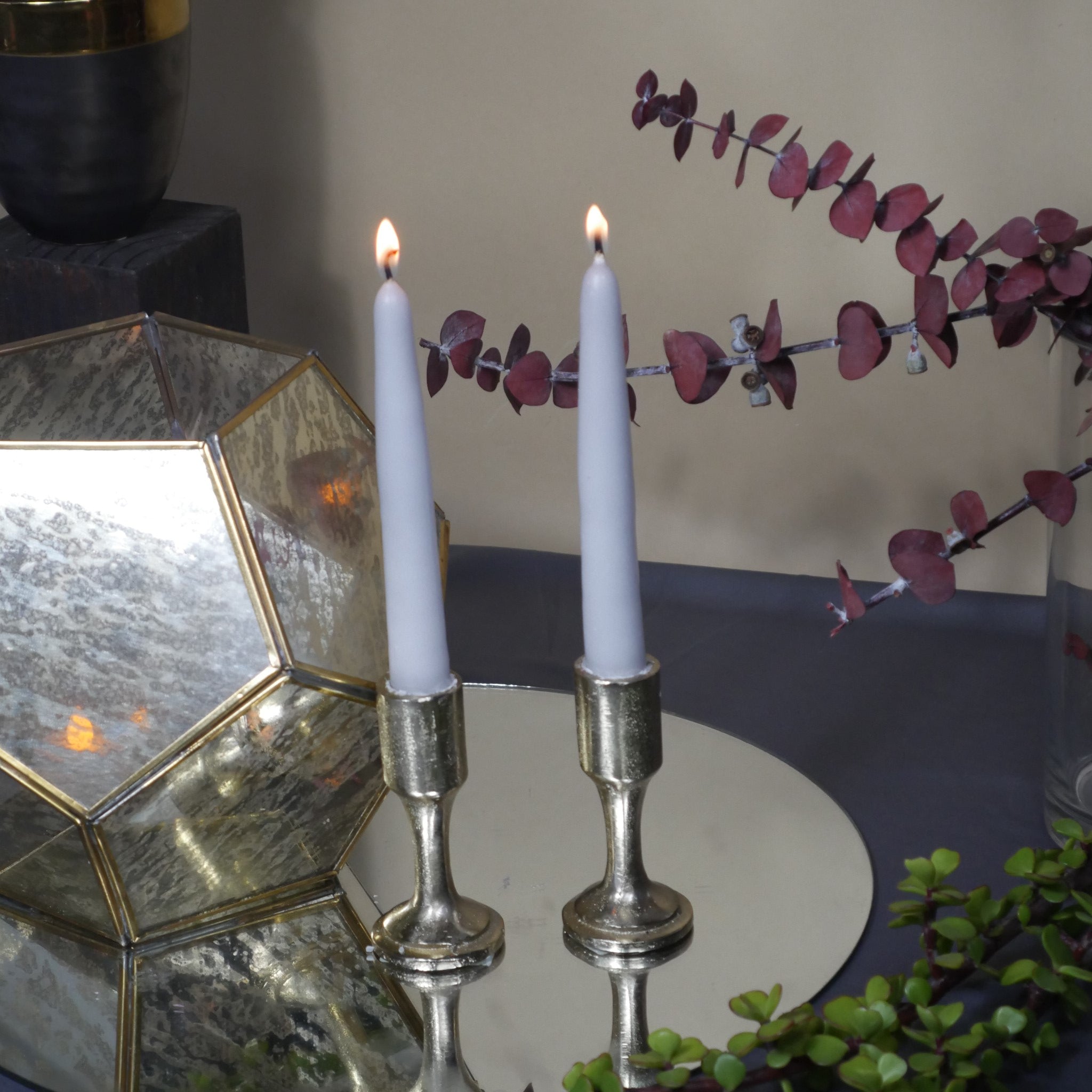 6" Joint Wick Grey Pair Candle
