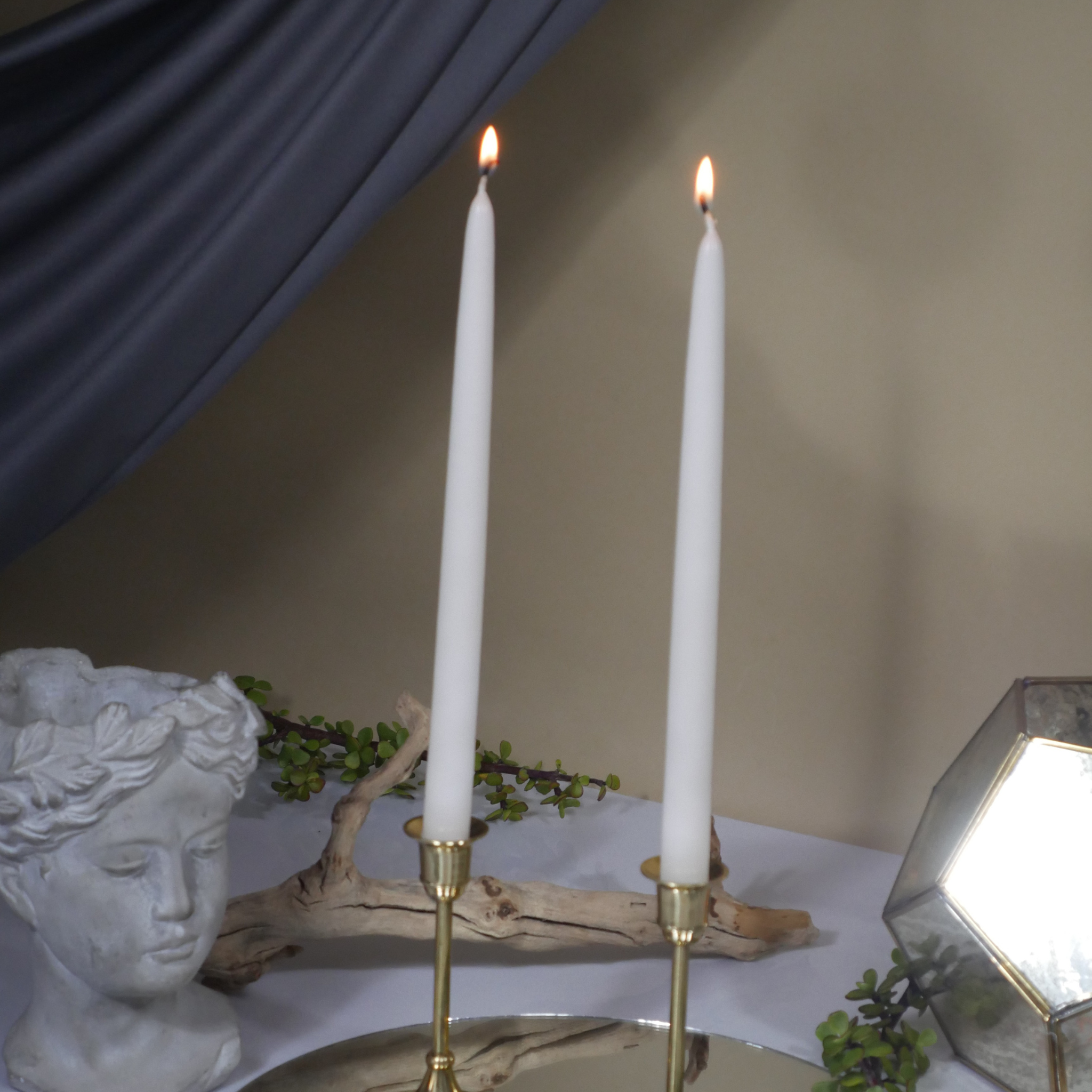 12" Joint Wick Ivory Pair Candle