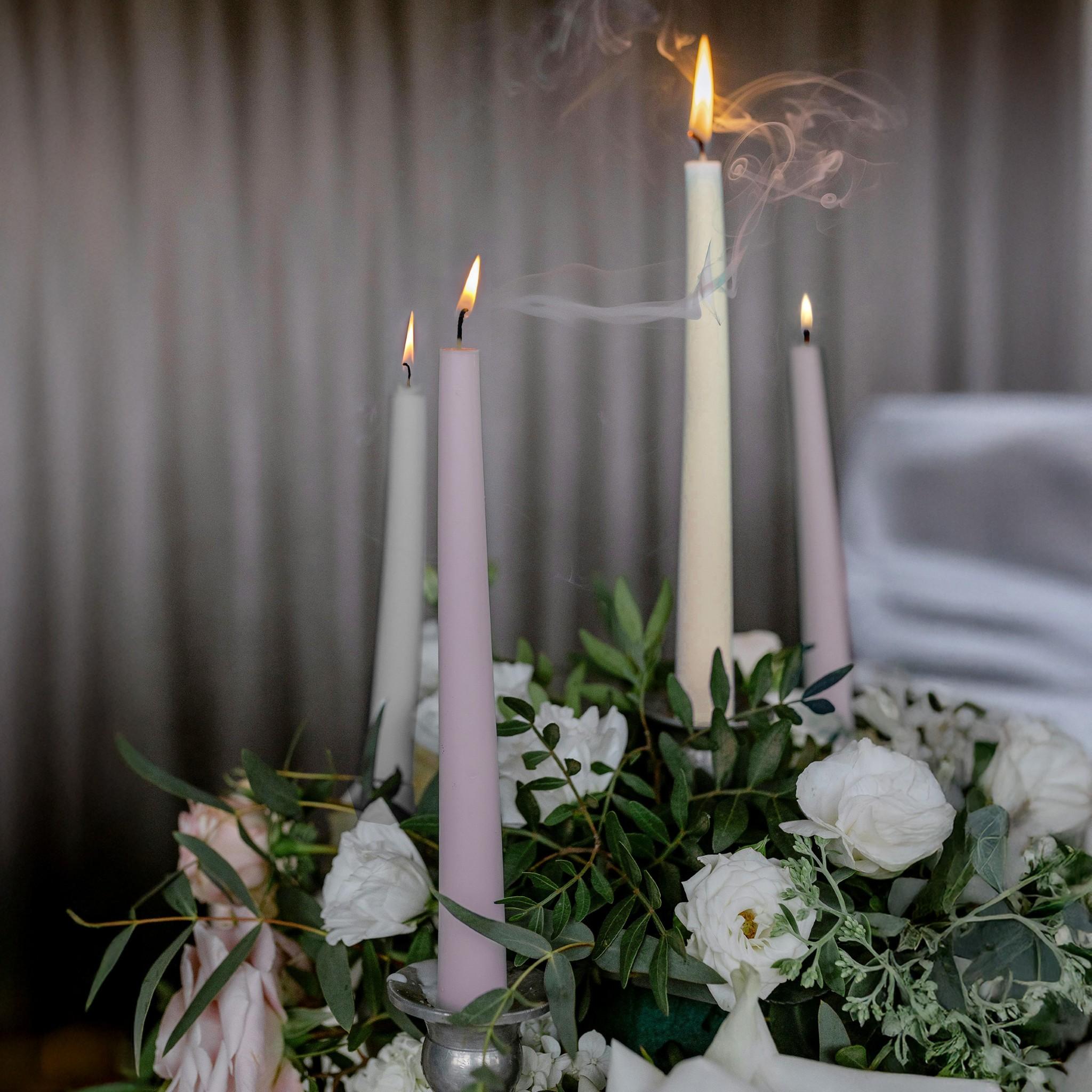6" Joint Wick Grey Pair Candle