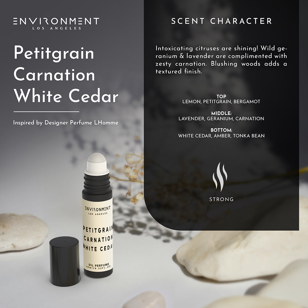 Petitgrain | Carnation | White Cedar Roll-on Oil Perfume (Inspired by YSL L'Homme®)