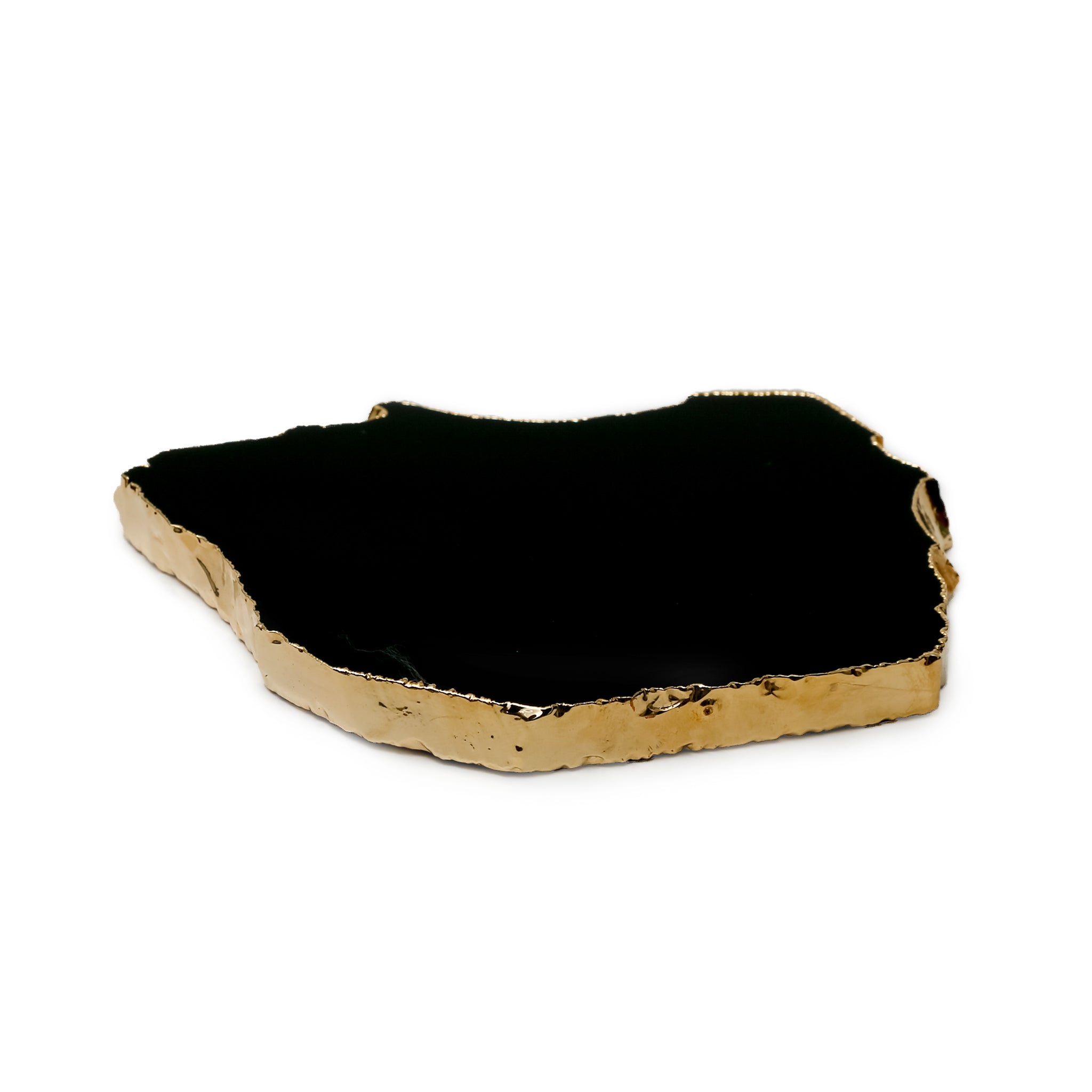 Black Obsidian Coaster (Gold sides)