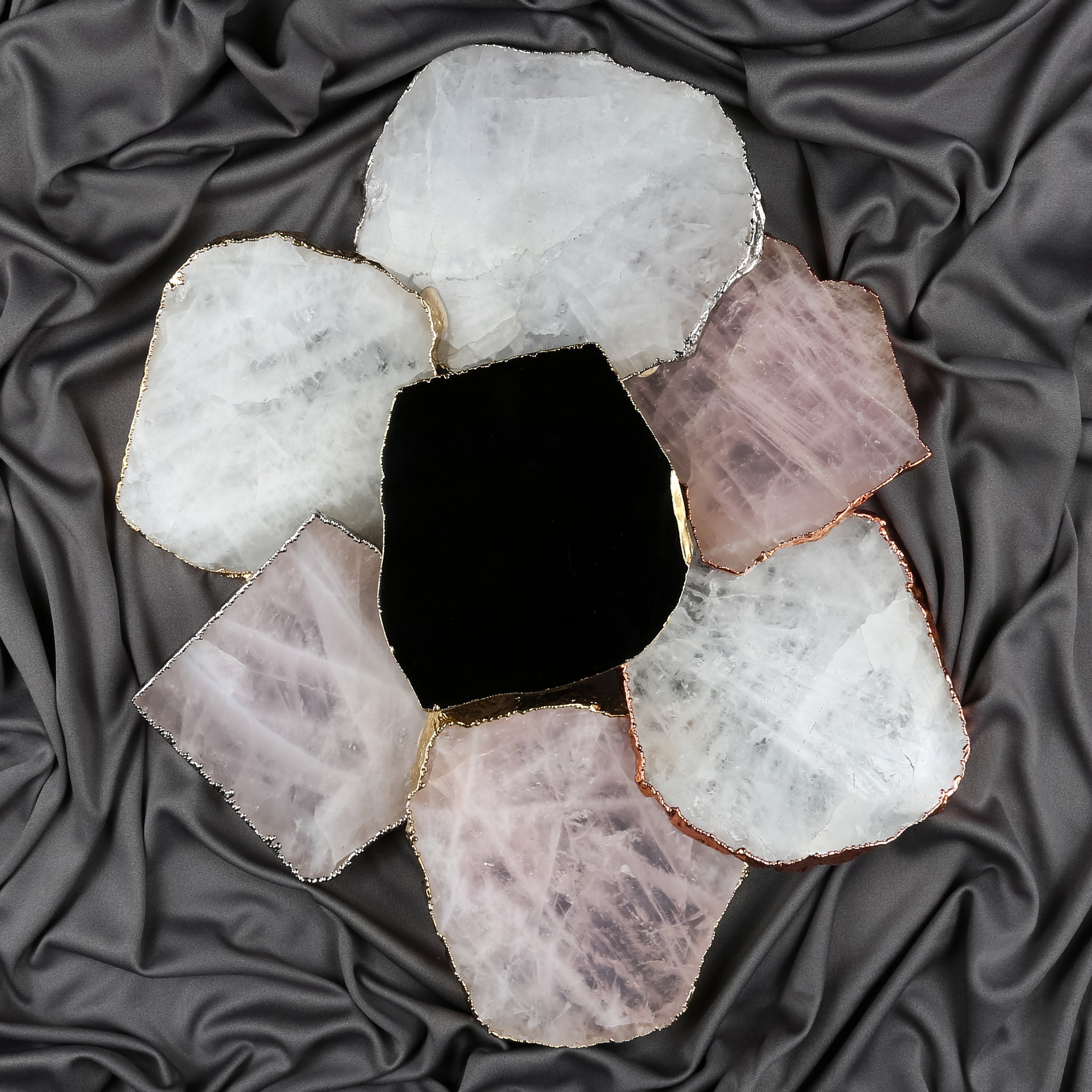 Black Obsidian Coaster (Gold sides)