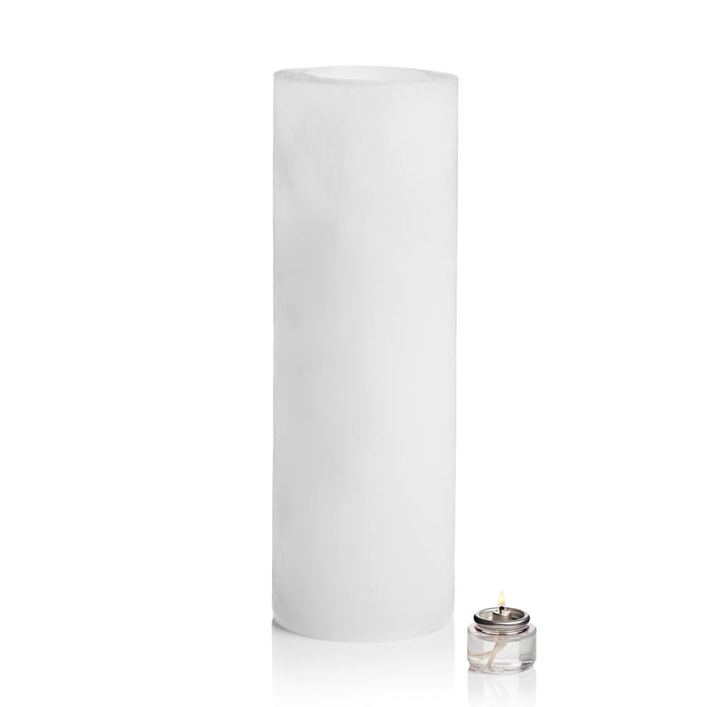 Stone Candles Luminaries White 4x12