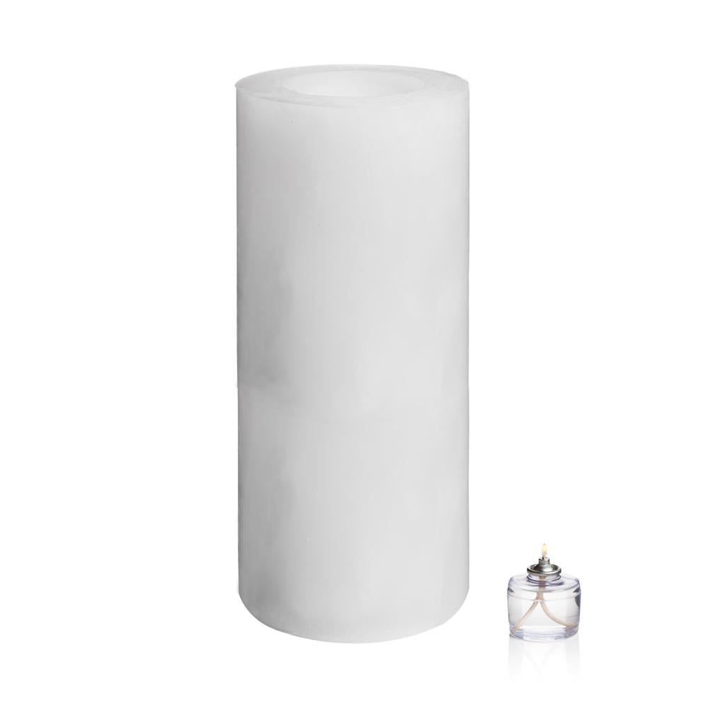 Stone Candles Luminaries White 6x15