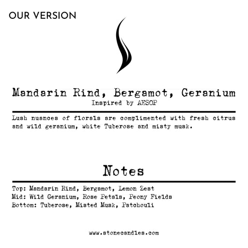 Mandarind Rind, Bergamot, Geranium Sample (Our Version) Sample Scent Strip (Inspired by AESOP)