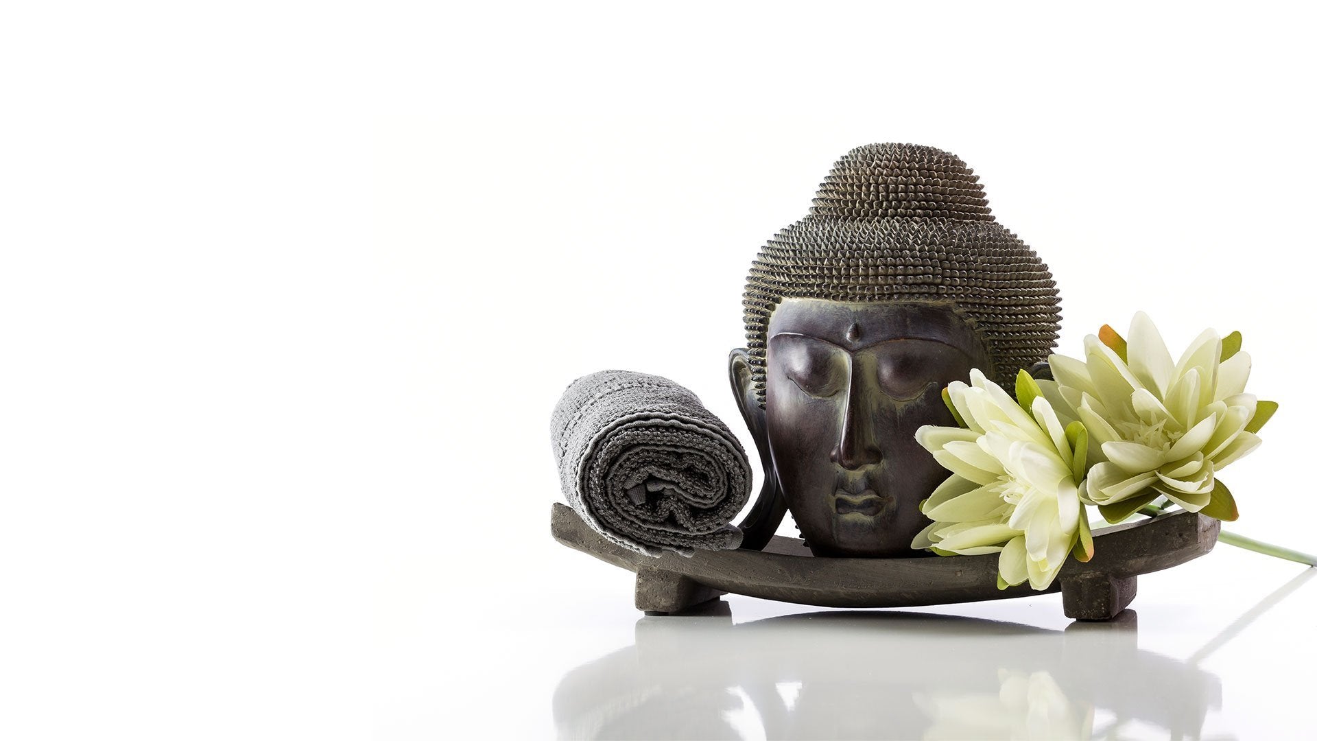 Stone Candles Statue Buddha Meditating