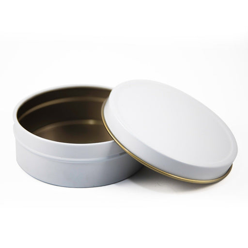 Stone Candles Supplies Shallow Vessel 4oz White #color_White